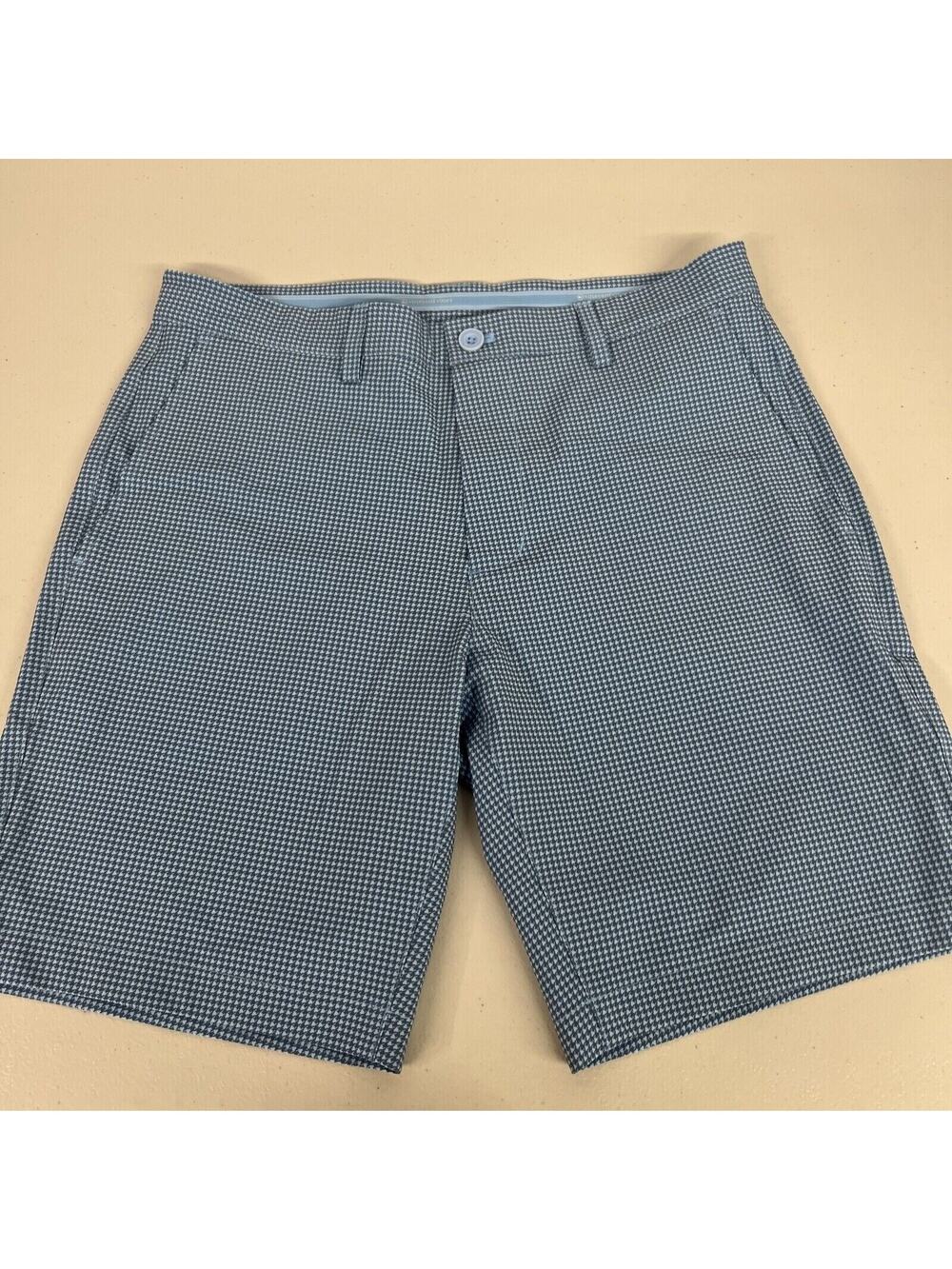 NEW vineyard Vines fairway Shorts Plaid Houndstooth Print plaid blue Sz 32